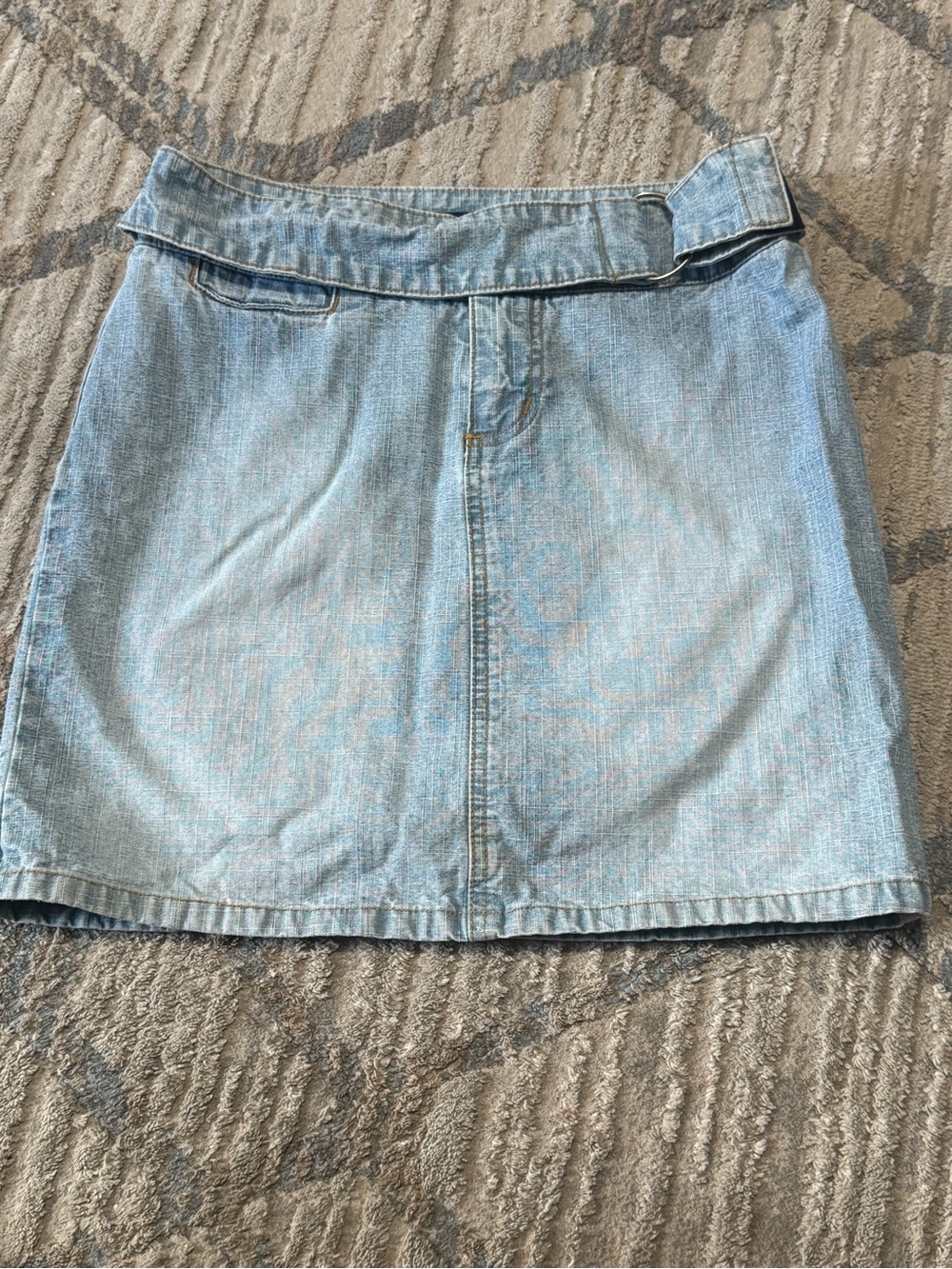 Y2K Light Blue Denim A-Line Mini Skirt